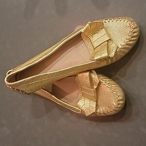 Kate Spade gold  Moccasins EUC
